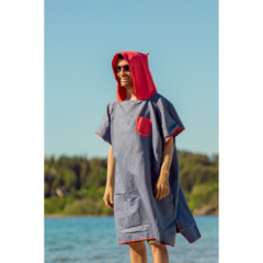 ORIGAMI PONCHO ADULTO PETROLEO ROJO - comprar online