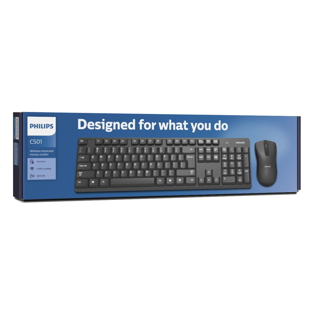 COMBO TECLADO MOUSE INALAMBRICO PHILIPS C501