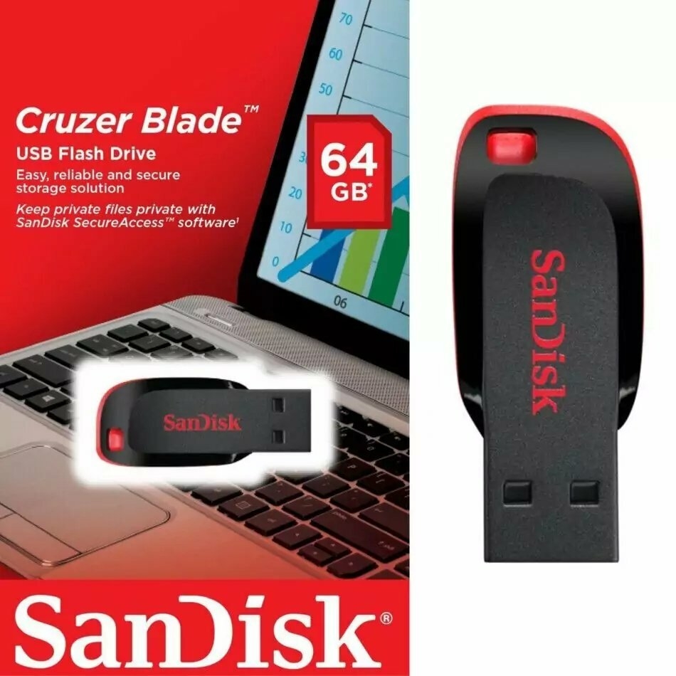 PenDrive 64GB USB 2.0 SanDisk Cruzer Blade