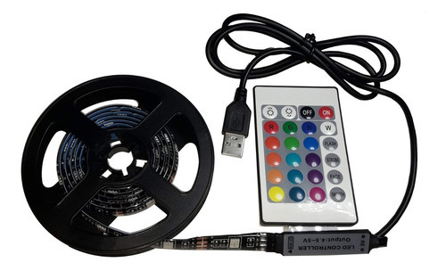 Tira LED USB 5v 2m 5050 C/Remoto RGB GE-USB/2M/RGB | InterLEDs PV