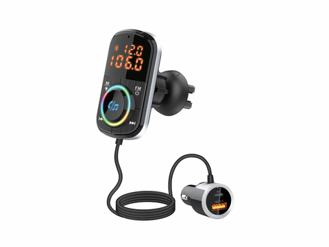 TRANSMISOR BLUETOOTH MP3 PARA AUTO CON SOPORTE PARA VENTILETE NISUTA NS-FM72