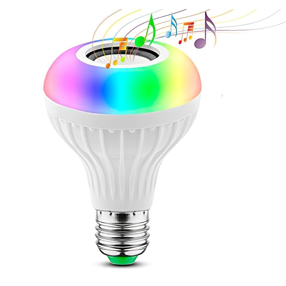 Bluetooth Bombilla Audio Altavoz Luces Lampara RGB Cambia De Color Con  Remoto
