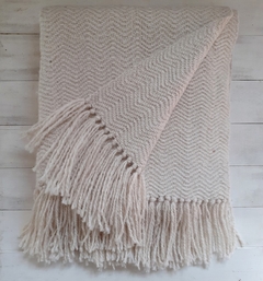 Imagen de Manta de lana de llama tejida en telar motivo espigado