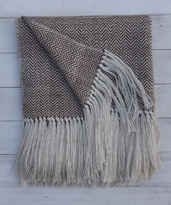 Manta de lana de llama tejida en telar motivo espigado 200x100 cm