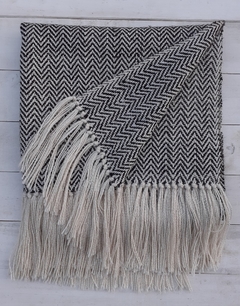 Manta de lana de llama tejida en telar motivo espigado - ulala