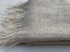 Imagen de Manta de lana y algodón liviana tejida en telar