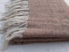 Manta de lana y algodón liviana tejida en telar