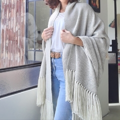 Manta de lana de llama tejida en telar motivo espigado 200x100 cm - tienda online