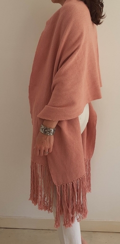Pashmina de algodón tejida en telar color rosa en internet