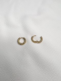 Argollas clip acero dorado - 1,3 cm. - comprar online