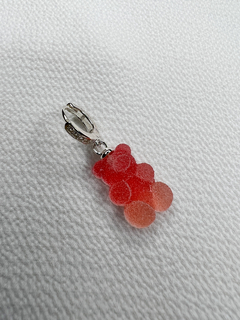 Argolla solitaria clip cubic oso yummy azúcar rojo plata 925