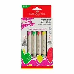 Pincel Marcador Artesanato S&P 4 Neon - Faber Castell