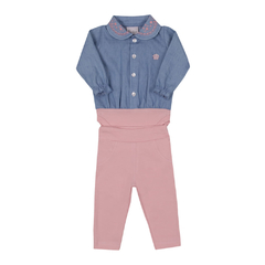 CONJUNTO BABY BABY MEIA ESTACAO FEMININO ROSA CHA 11700