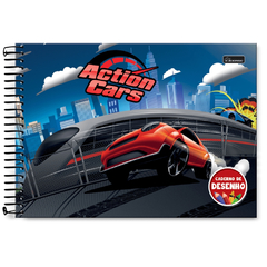 Caderno Desenho Action Cars 96 folhas