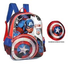 Mochila Escolar Capitão América Marvel com Escudo - Luxcel - comprar online