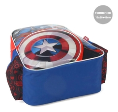 Mochila Escolar Capitão América Marvel com Escudo - Luxcel - DecorToys Presentes & Brinquedos