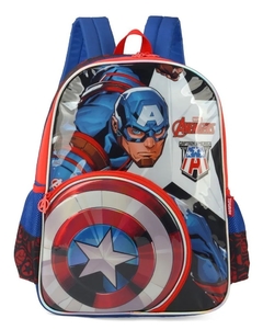 Mochila Escolar Capitão América Marvel com Escudo - Luxcel