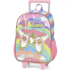 Kit Mochila de Rodinhas e Lancheira UP4YOU Unicórnio Game Rosa - Luxcel 2024 - comprar online