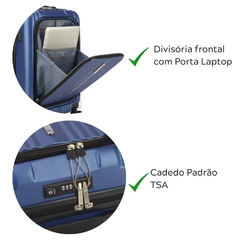 Mala de Bordo com Compartimento para Notebook Polo King - Luxcel - loja online