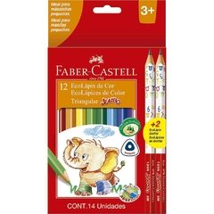 Lápis de Cor Triangular 12 cores Jumbo - Faber-Castell