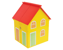 Casinha de Bonecas em Madeira Yellow House - Brinquedos Junges - DecorToys Presentes & Brinquedos