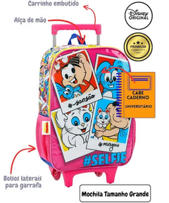 Mochila de Rodinhas Infantil Turma da Mônica Rosa IC39302MN - Luxcel 2024 - comprar online