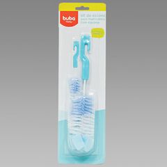 Kit de Escova para Mamadeira com Esponja Azul - Buba Toys - comprar online