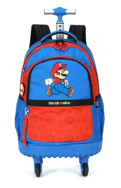 Mochila de Rodinhas Infantil Super Mário Azul MC46933MO - Luxcel 2024