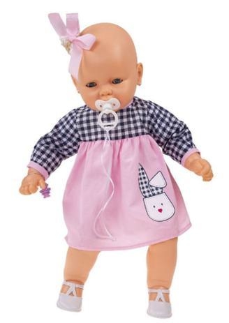 Boneca Meu Bebê Vestido Xadrez e Rosa - Estrela