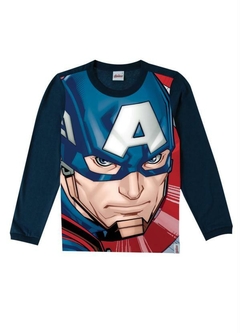 Camiseta Manga Longa Capitão América - Malwee