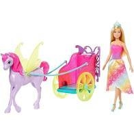 Barbie Dreamtopia Princesa Com Cavalo Pégasos E Carruagem GJK53 - Mattel