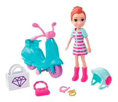 Polly Pocket Aventuras Sobre Rodas Lila e Moto Mattel - comprar online