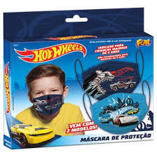 Mascara de Proteção Reutilizável Da HotWheels Com 2 UN Fun
