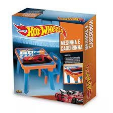 Mesa com Cadeira Hot Wheels Azul sku 901 - comprar online