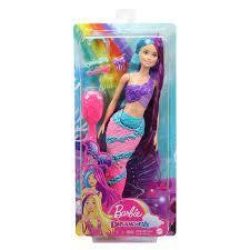 Barbie Dreamtopia Sereia Penteados Mágicos Longo Azul E Roxo
