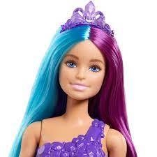 Barbie Dreamtopia Sereia Penteados Mágicos Longo Azul E Roxo - comprar online