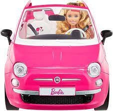 Boneca Barbie com Veículo Fiat Rosa