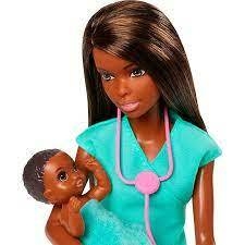 Boneca Barbie Pediatra Negra - DecorToys Presentes & Brinquedos