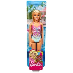 Imagem do Boneca Barbie Praia Loira Maiô Rosa Floral GHW37 - Mattel