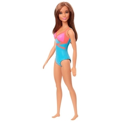 Boneca Barbie Praia Morena Clara Maiô Azul GHW40 - Mattel - loja online