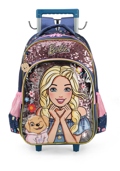 Mochila com Rodinhas Barbie Pet Paetê - Luxcel - comprar online