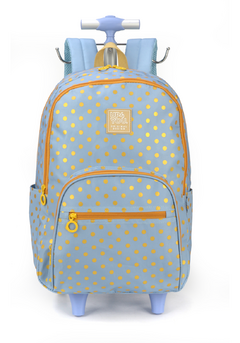 Mochila com Rodinhas Azul Poá Up4You - Luxcel - comprar online