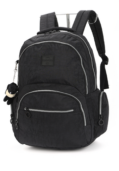 Mochila Escolar Notebook Crinkle com Chaveiro Up4You Preto - Luxcel na internet