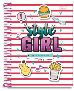 Caderno Espiral Style Girl 96 folhas