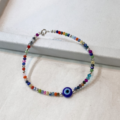 pulsera ojo azul cristal color