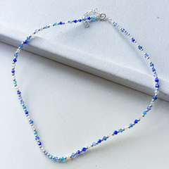 Choker cristal azul y celeste