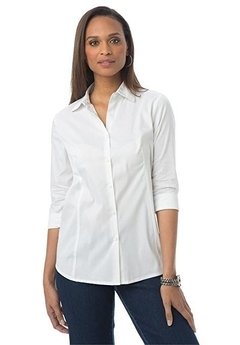 Camisa manga larga de poplin lisa