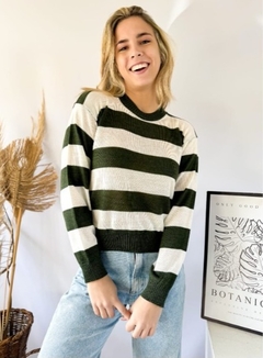 Sweater rayado de lana acrilica
