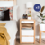 Mesa de luz funcional con bandeja, estante libre y dos cajones, para dormitorio minimalista | Belgrano Home
