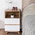 Una mesa de luz con diseño minimalista, funcional con dos cajones y estante libre, práctica para dormitorio | Belgrano Home